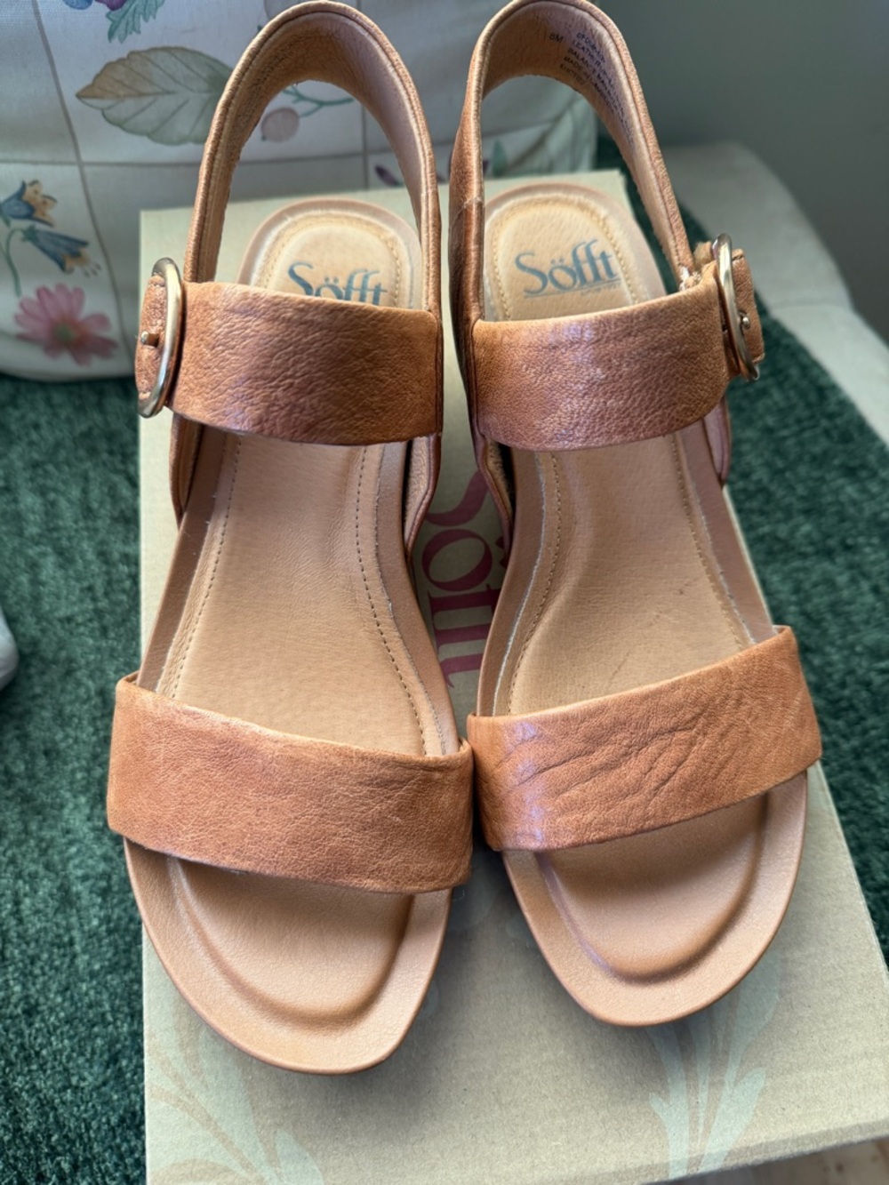 Sofft Women's Tan Leather Slingback Sandals